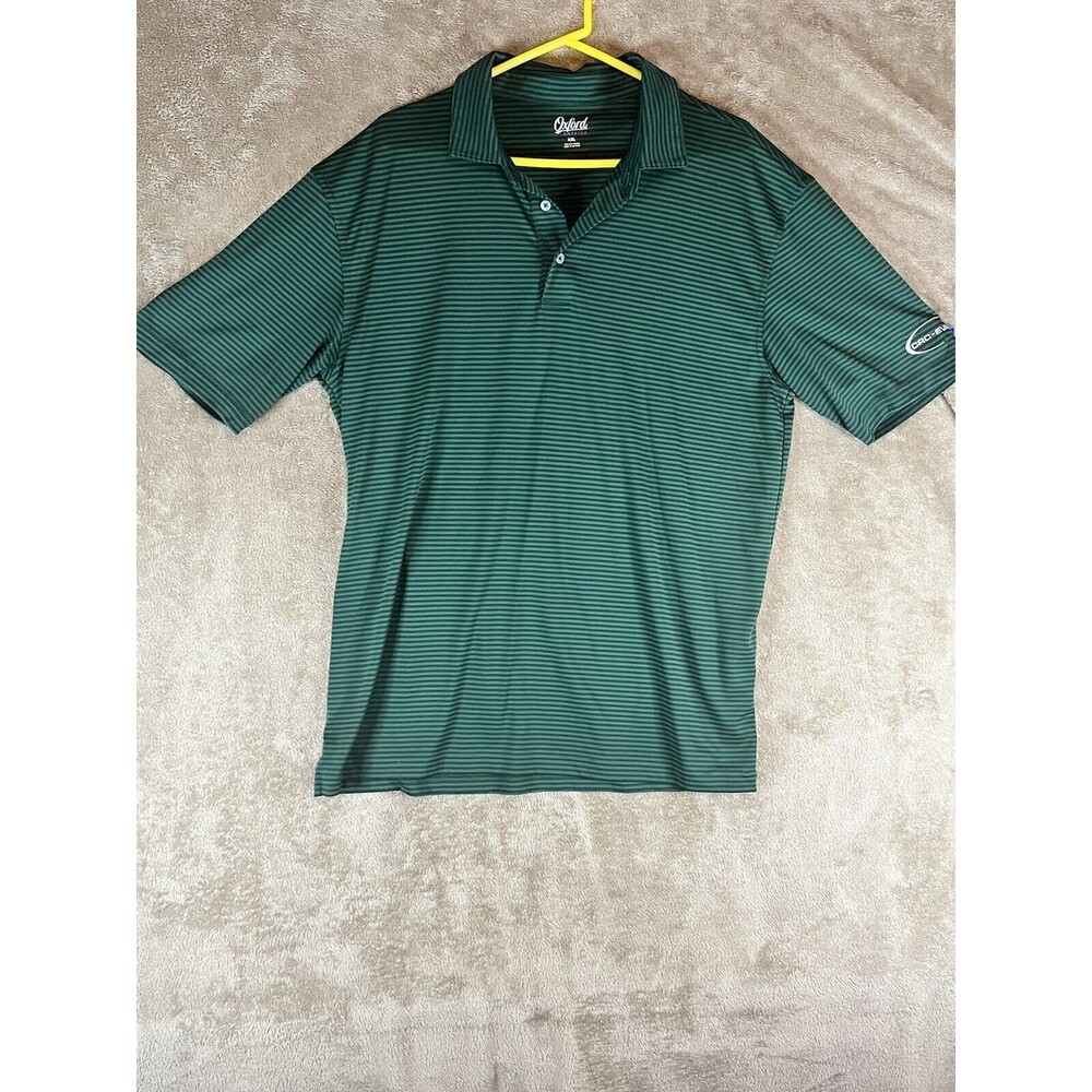 Oxford America XXL Golf Polo Shirt Hunter Green Striped